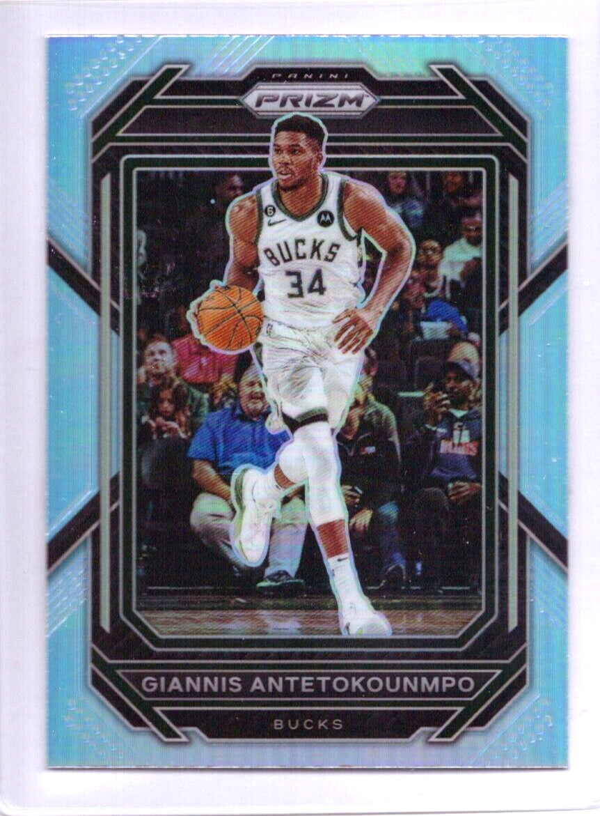 2022-23 Panini Prizm Basketball #96 Giannis Antetokounmpo Silver Prizm Bucks