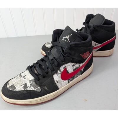 NIKE Air Jordan 1 SE Mid Newspaper Air Times Size 10 Men's
