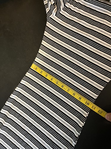 Missguided White Striped Ribbed Long Sleeve Bodycon Dress US 0 NWT - Picture 12 of 12