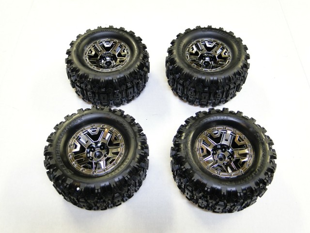 Traxxas Hoss 4x4 VXL Wheels \u0026 Tires Set 