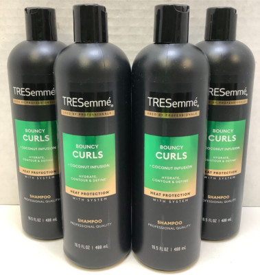 TRESemme Bouncy Curls Shampoo, Coconut Infusion, 16.5oz, Pack of 4
