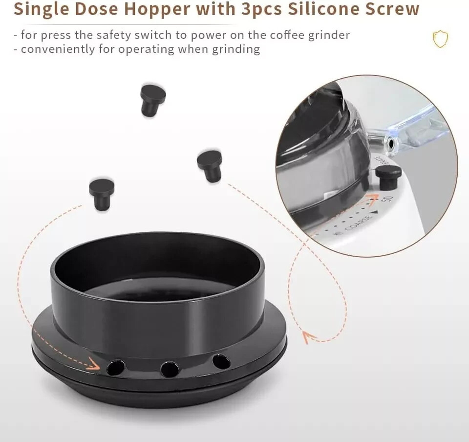 CAFEMASY Single Dose Hopper Compatible with Niche Zero Coffee Grinder Black