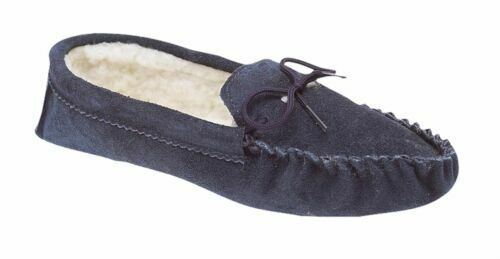 Mokkers Women's Lily Slip On Slippers - Navy, US Size 9, Thermoplastic Rubber Sole, Comfort Indoor House Shoes