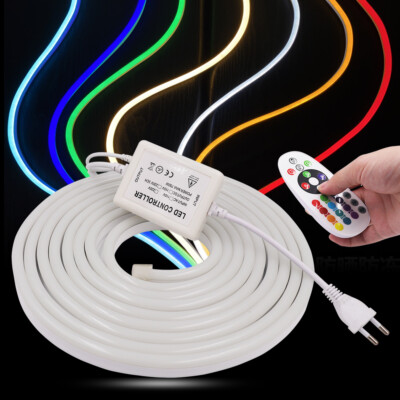 Neon LED Strip Streifen Lichtleiste Lichtband Schlauch Außen mit Fernbedienung