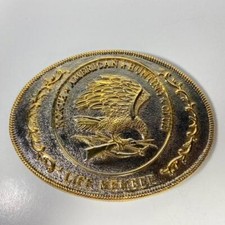 4" x 2.75" Vintage North American Hunting Club Life Member Belt Buckle