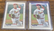 Zack Thompson 2020 Bowman Prospects Chrome #BCP-6 St. Louis Cardinals Lot (2)