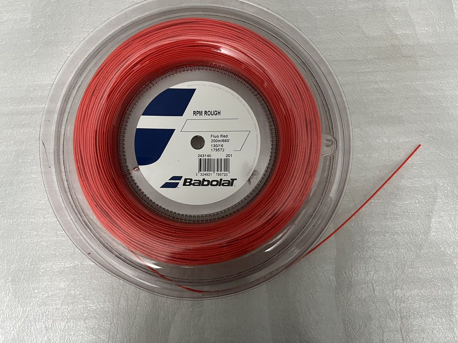 Babolat RPM Blast ROUGH 16 1.30mm 660ft 200m Reel Tennis FLUO RED String NADAL