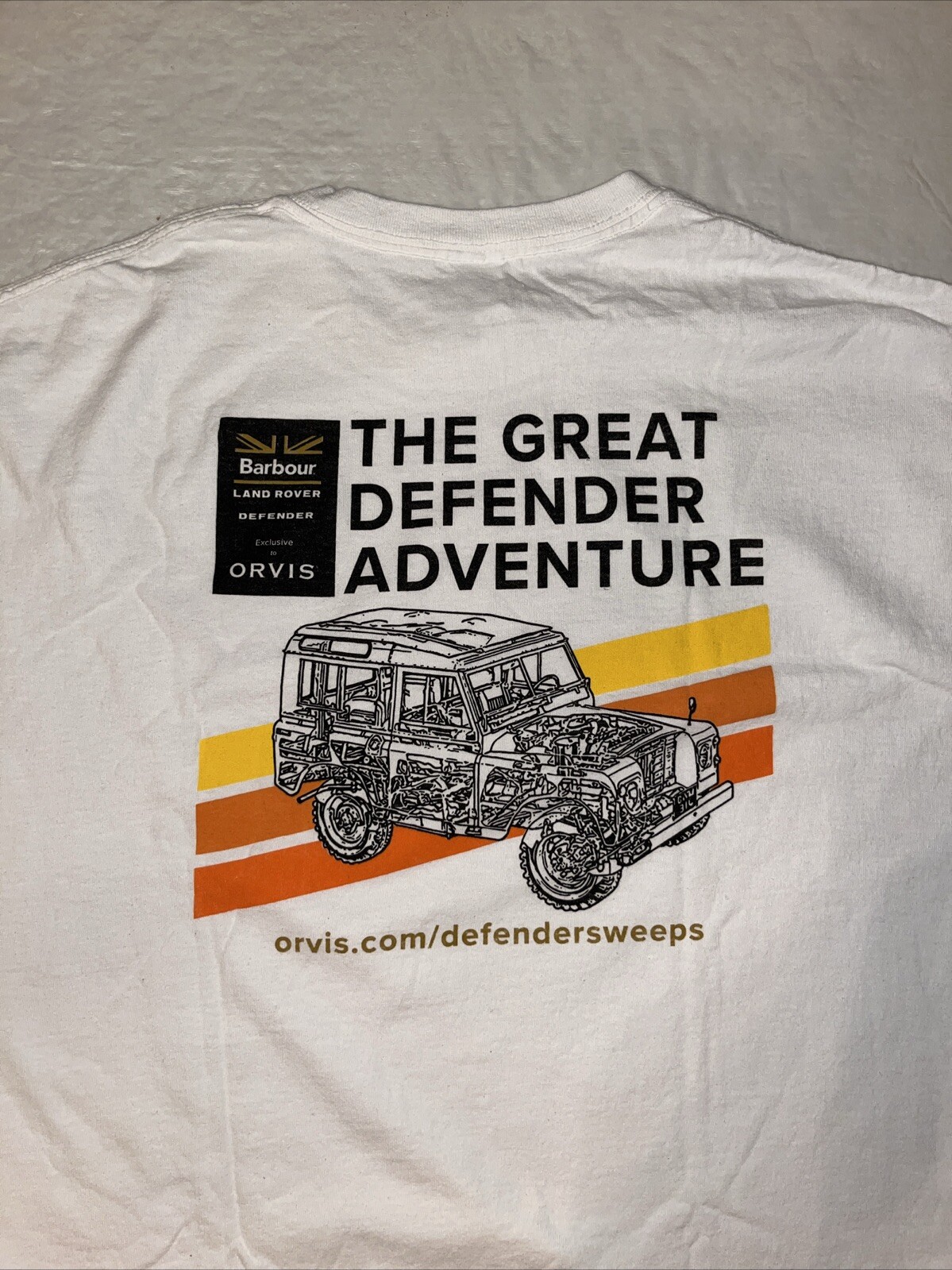 Orvis Barbour Land Rober Defender Adventure promo t shirt t-shirt XL extra large