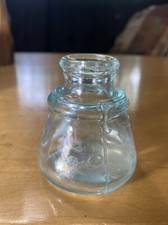 Antique Sanford&rsquo;s Ink Bottle #24. Aqua Embossed Bottom