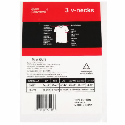 12-Pack V-Neck For Men's 100% Cotton Tagless T-Shirt Undershirt