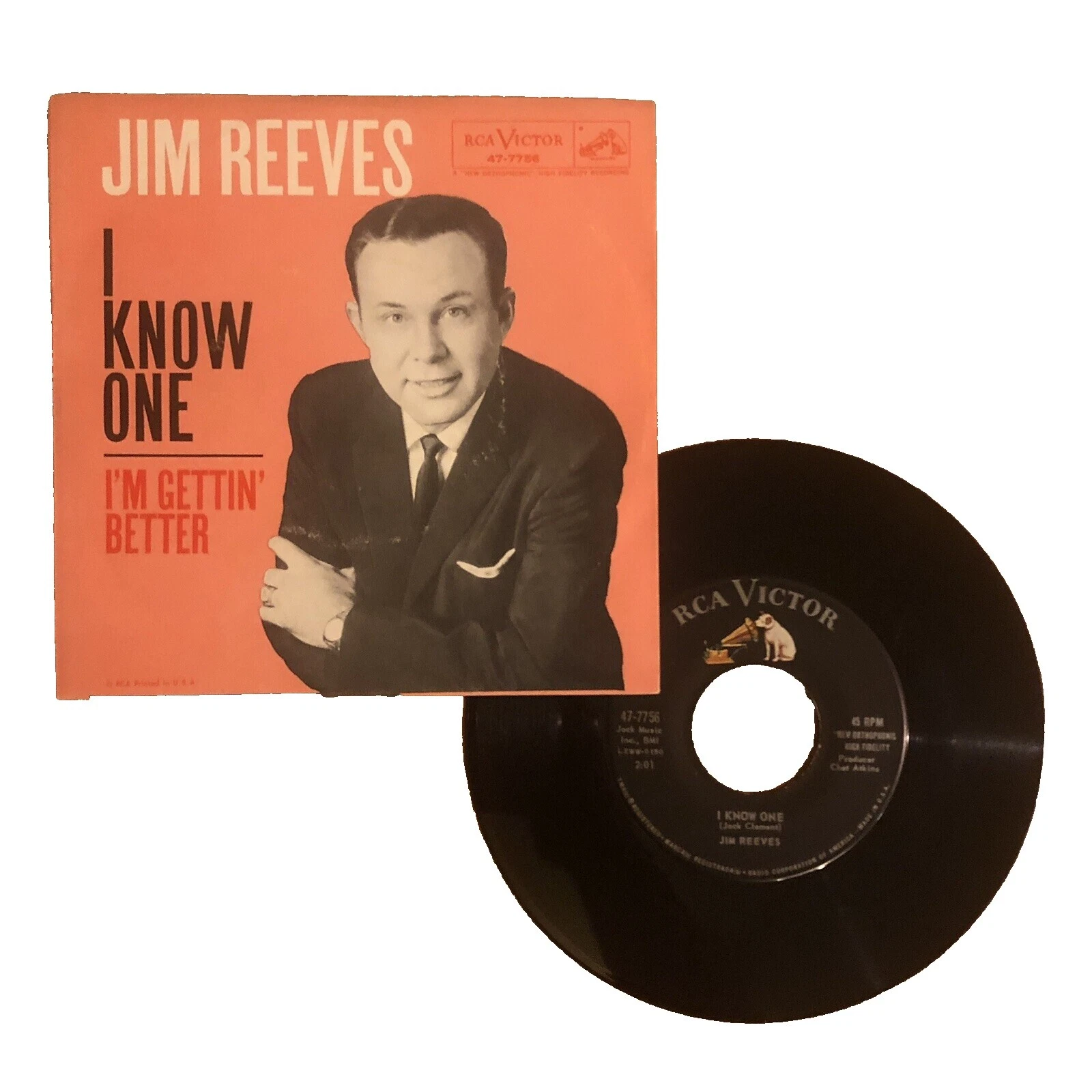 Jim Reeves Country Discos de vinil de velocidade de 45 RPM