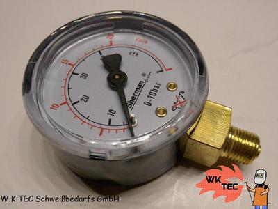 Manometer für MINI Druckminderer 50mm 1/8''   Argon Mischgas CO2  0 - 20 L