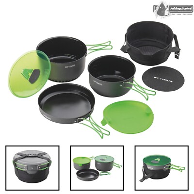 Optimus Terra Camp 4 Pot Set Camping Geschirr Kochtopfset Topf Pfanne 1,16 kg