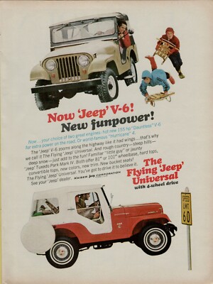 1965 Jeep 155 hp Dauntless V-6 Tuxedo Park Mark IV Red  Vintage Print Ad