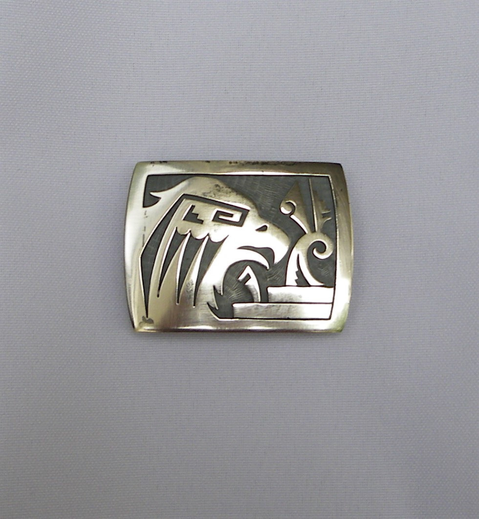 Native American Hopi Eagle Vintage Sterling Silver Handmade Buckle Native American Hopi Eagle Vintage Sterling Silver Handmade Buckle