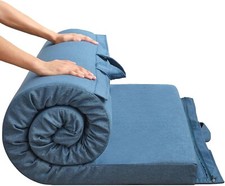 Maxyoyo Portable Futon Mattress Hypoallergenic Fabric, Thick Foam Blue 90 x 190