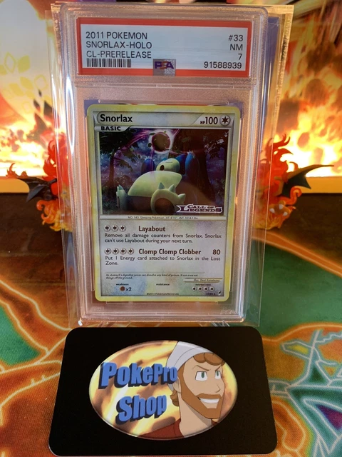 2011 Pokemon Call Of Legends Snorlax Holo 33/95 Prerelease Promo - PSA 7 NM
