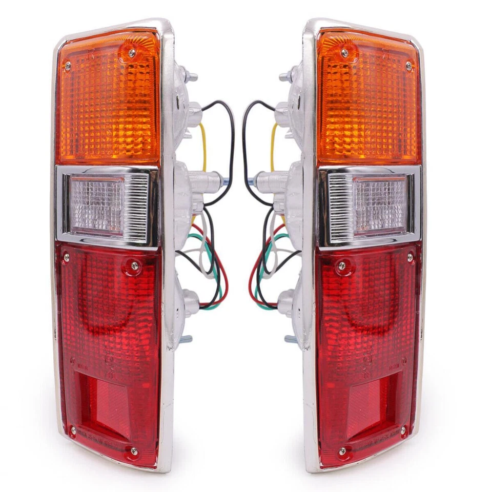 Pair LH RH Chrome Rear Tail Lamp Light For Toyota Hilux RN30 Pickup 1979 - 1983 Foto 3 de 4
