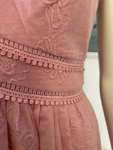 Forever New Dress Womens 8 Pink A Line Broderie Anglaise Party - Picture 8 of 10