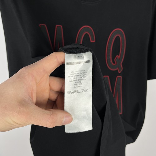 MCQ Alexander McQueen Mens Big Logo Short Sleeve T Shirt Size XL Black Luxury - Picture 8 of 12