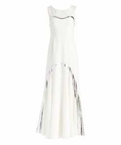 white and silver maxi dress