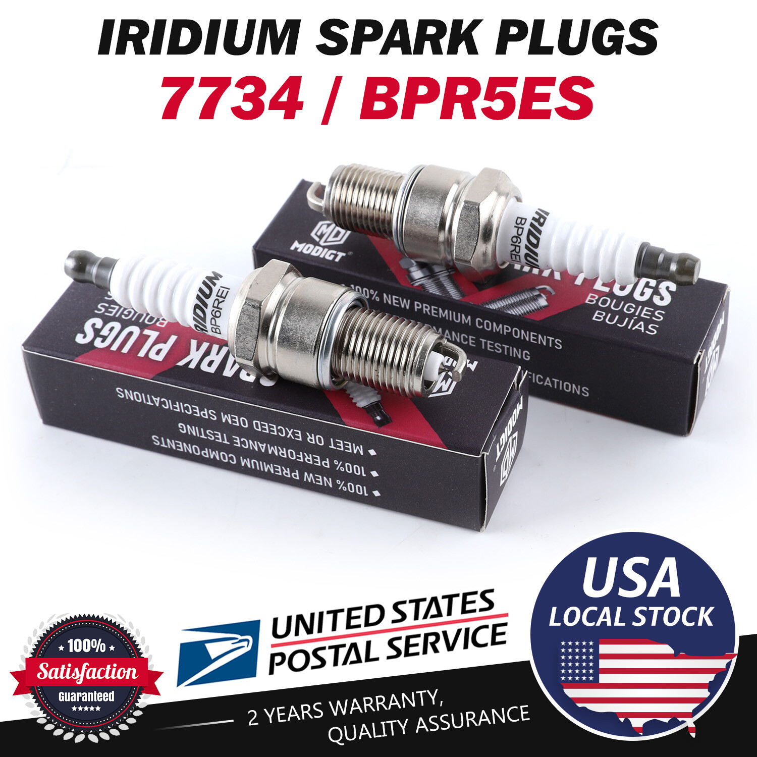 2X Spark Plug Small Engine for NGK 7734/BPR5ES Champion 322/RN11YC TORCH F5RTC