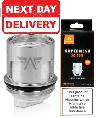 GeekVape Supermesh Coils X1 X2 - 0.2 0.4 Pack Of 5 Replacement Coil Geek  Vape | eBay UK