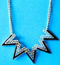 Modeschmuck Halskette Collier schwarz/goldfarben Länge 53 cm