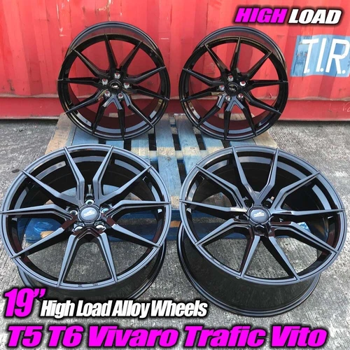 19" VW TRANSPORTER T4 T5 T6 T6.1 VITO VIVARO TRAFIC ALLOY WHEELS BLACK