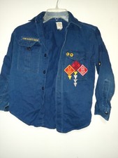 Cub Scouts of America Uniform Shirt w/Several Patches Sz M/L Vintage READ AS IS