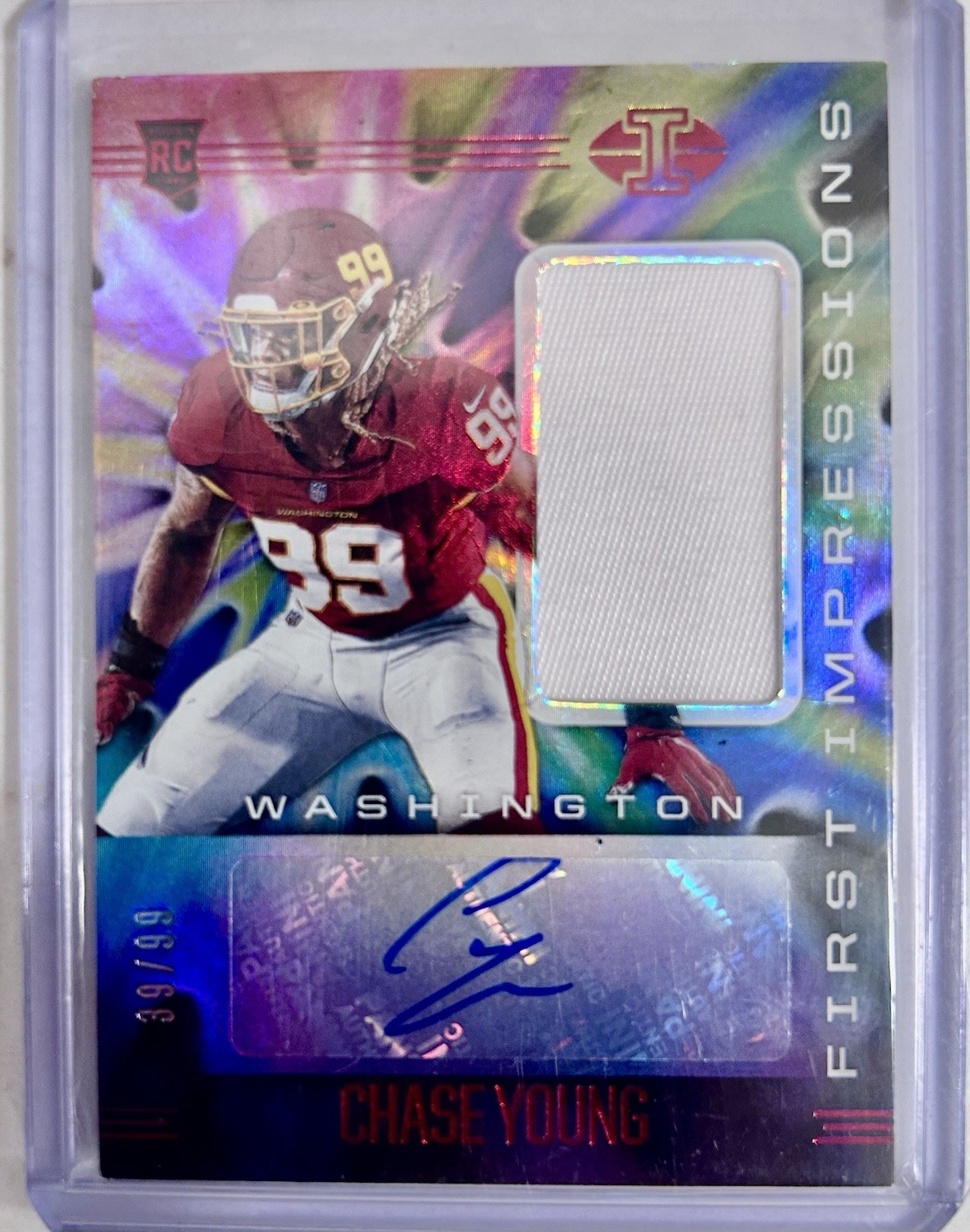 2020 Illusions Rookie Patch Red Chase Young RC Auto /99 (Crease)