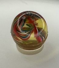 Bouncy Ball Rubber Clear With Multi Colored Swirl 1  / Vintage