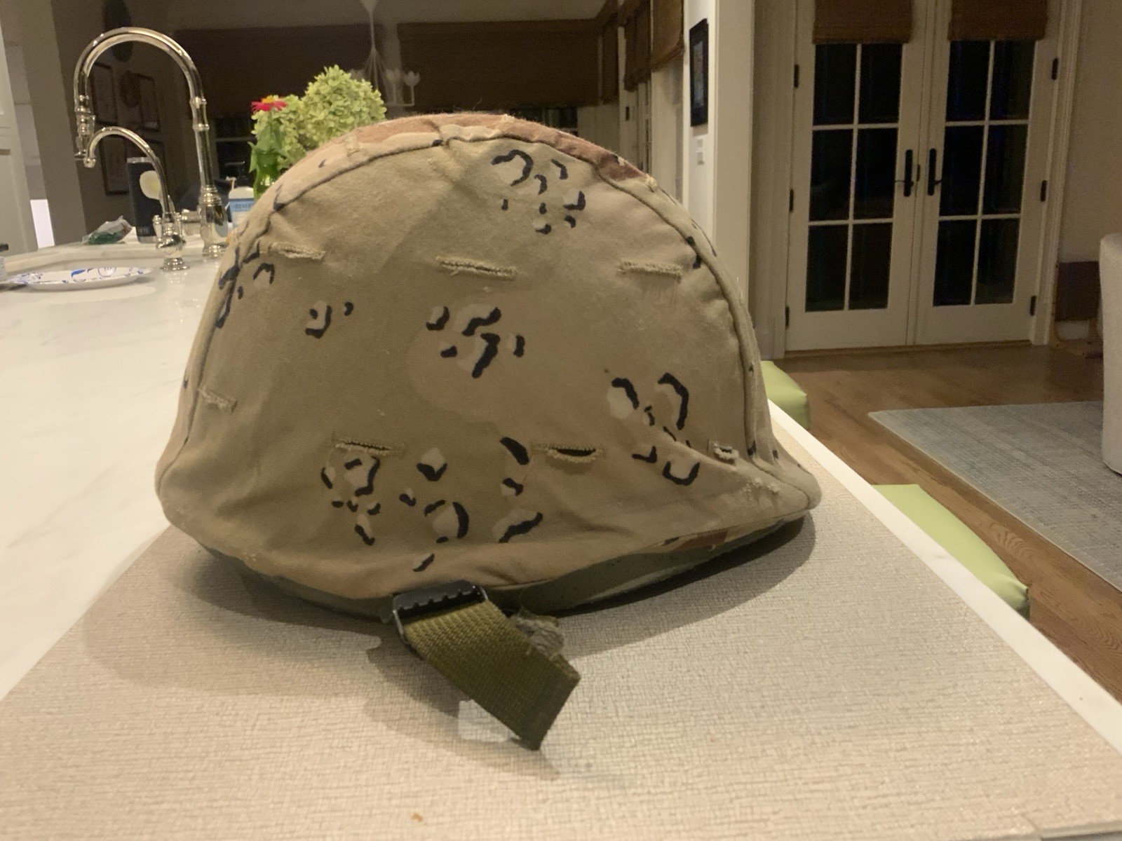 M1 Helmet Chocolate Chip DBDU Desert Storm Camo Pattern Collectible