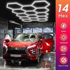 14 Hexagon LED Lighting Car Detail Garage Workshop Retail Wall Light Honeycomb