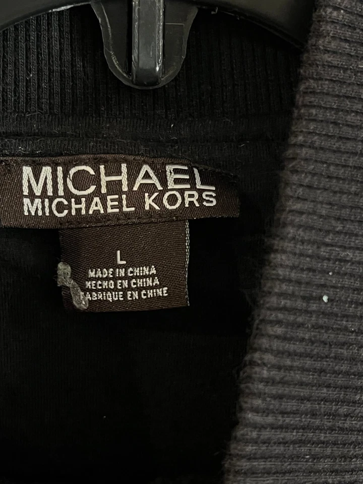 Chaleco Michael Kors Para Mujer Grande Negro Algodón Acolchado Forrado Foto 3 de 4