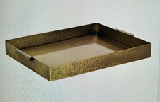 Kate And Laurel Samana Rectangle Modern Glam Metal Hammered Brass DecorativeTray