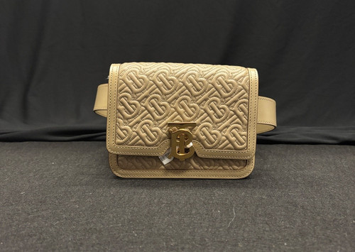 Authentic Burberry TB Leather Belt Bag–Black Waist Bag–Designer