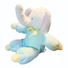 Vintage Bantam 6" Baby Pink Yellow Terry Cloth Elephant Plush Toy Rattle Soft