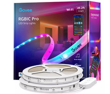 Govee 49.2' Wi-Fi RGBIC LED Strip Light: Home Theater Bias Lighting - NEW OPEN
