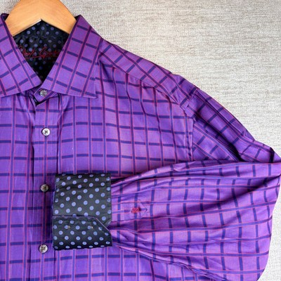 Robert Graham Quiet Glory Classic-Fit Long Sleeve Shirt Y2K 2XL Turn Back Cuff