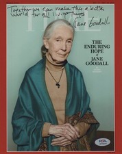 Jane Goodall signed 8x10 photo PSA