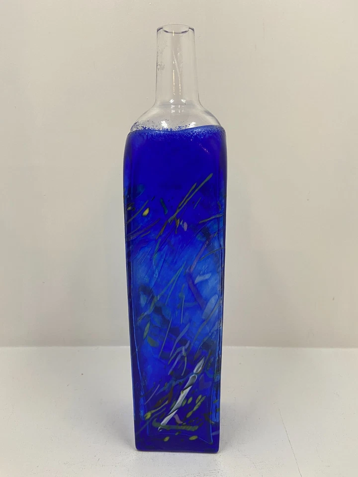 Квадратная бутылочная ваза Kosta Boda Atelier Bertil Vallien 11 дюймов с подписью - Изображение 4 из 4