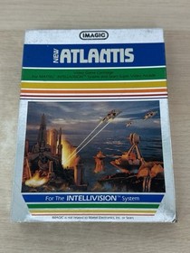 Atlantis 1982 Intellivision Complete w/ Game Box Manual Overlays Tested & Works