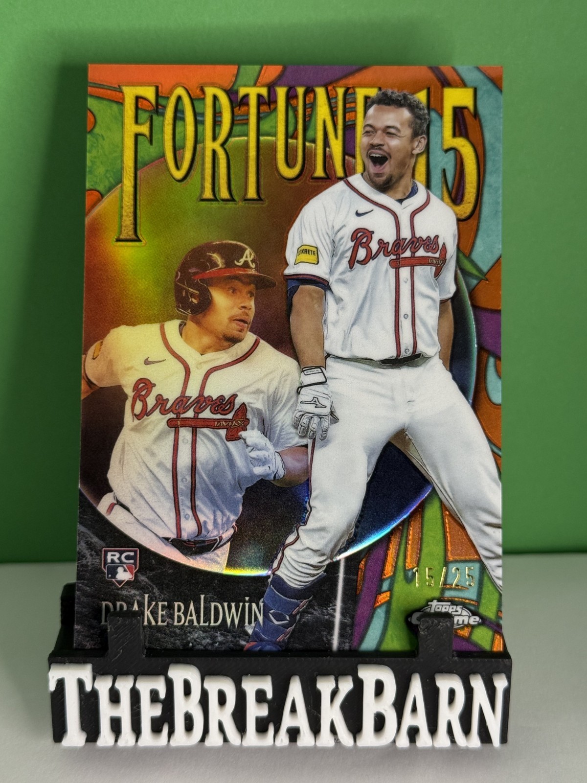 2025 Topps Chrome Update Drake Baldwin ORANGE /25 Fortune 15 ROY Braves