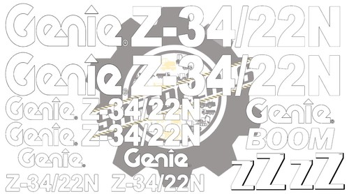 Genie Z-34/22 N Vinyl Schriftzug Aufkleber Kit mit Applikator & Anleitung - Bild 5 von 6