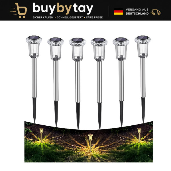 Solarleuchten Led 6 StüCk Warmweiß Wasserdicht FüR Garten Terrasse Wege AußEn-image