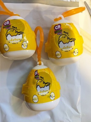 3x Gudetama The Lazy Egg Cutie Beans Plush Clip-On Kids Cute Present Toy Gift