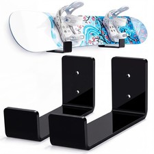 1 Pair Skateboard Wall Mount Snowboard Display Rack Acrylic Horizontal Skateb...