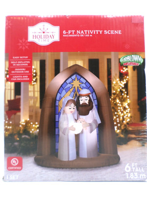 Nativity Scene Indoor Outdoor Airblown Inflatable Holiday Time Christmas 6 Ft.