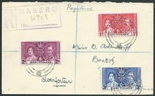 BASUTOLAND 1937 Coronation set on registered cover to UK ex Maseru.........40666